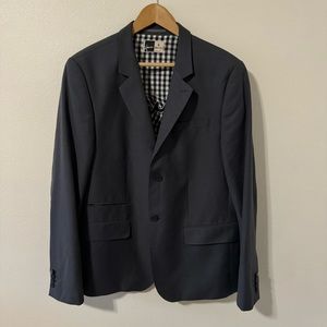 Howe Classic Gray Sports Blazer Contrast Gingham Lining NWOT-44